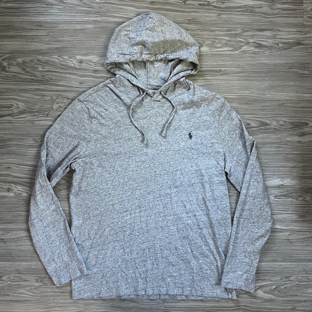 Polo Ralph Lauren Mens Heather Grey Long Sleeve Hooded T-Shirt 710700788014 L